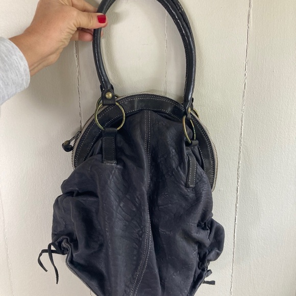 Collection Privee Black Leather Bag Italy NWOT deconstructed Antwerp 7 - Picture 4 of 13